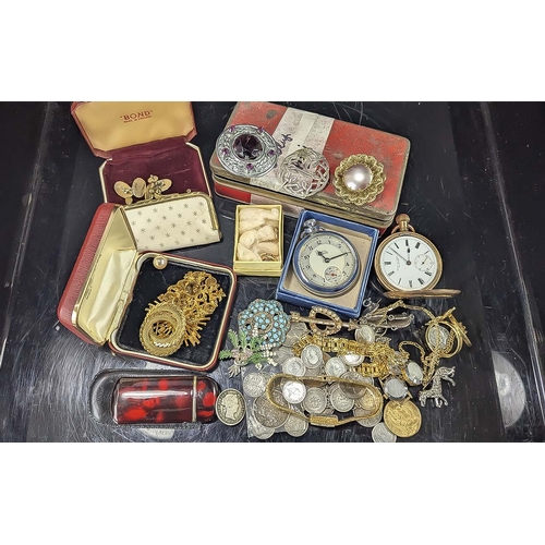 1477 - Mixed Bag of Collectables. Includes Coins, Earrings, Cufflinks, Brooches, Rings, Watches etc.