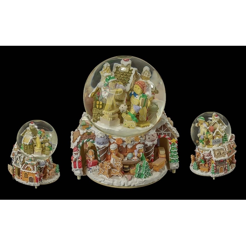 1564 - Large Musical Christmas Snow Scene Globe, measures 10'' high.