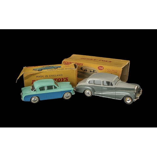 1380 - Two Vintage Boxed Dinky Cars, comprising a Rolls-Royce Silver Wraith No. 150, and a Sunbeam Rapier S... 