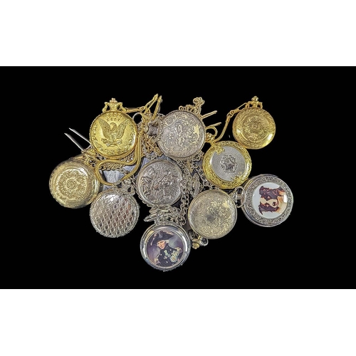 1397 - Collection of ( 10 ) Highly Decorative & Collectable Modern Pocket Watches, Various Designs - Please... 