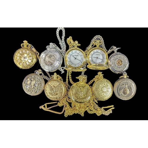 1398 - Collection of ( 10 ) Highly Decorative & Collectable Modern Pocket Watches, Various Designs - Please... 