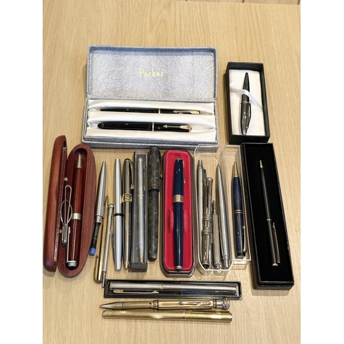 1400 - Good Mixed Bag of Assorted Pens. Includes Parker, WTA Airfreight Ltd, Aztec Chemicals, Burnham, Pent... 