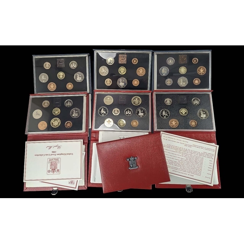 1410 - Good Collection of Royal Mint United Kingdom Limited Edition Proof Coin Collection Sets. All In Boxe... 