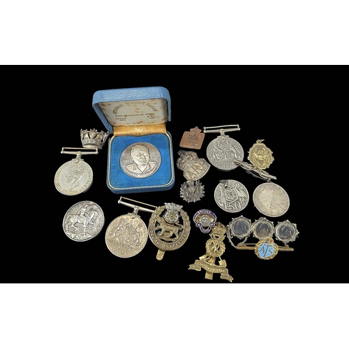 1491 - Mixed Bag of Military Medals, Badges & Coins. Interesting Lot.