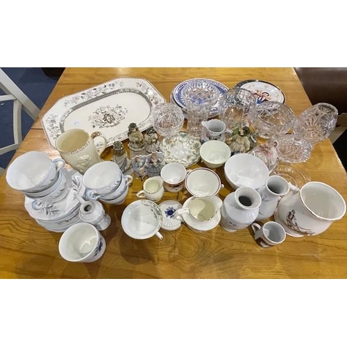 1563 - Three Boxes of Assorted Porcelain &  Glassware, to include Royal Standard tea set, jugs, various fig... 