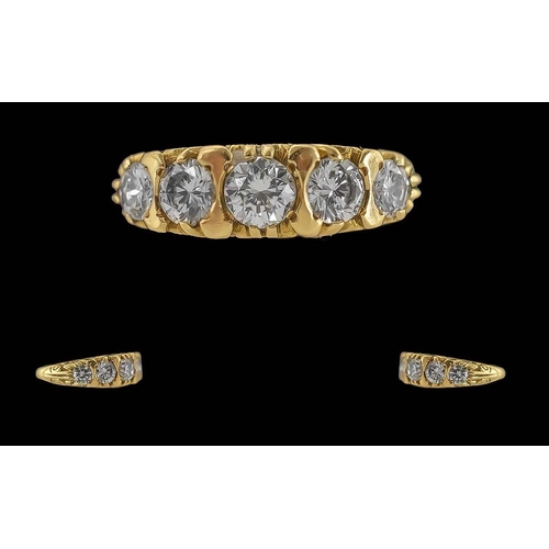 3 - Ladies Quality 18ct Gold 5 Stone Diamond Set Ring, Raised Pave Setting, Full Hallmark to Interior of... 