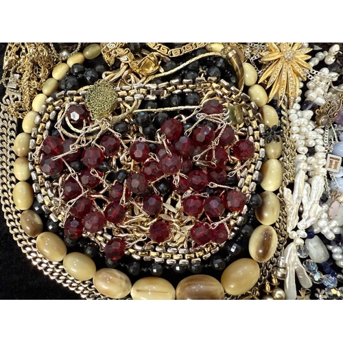 407 - Collection of Costume Jewellery, comprising pearls, beads, chains, brooches, earrings, pendants, pai... 