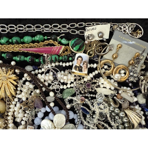 407 - Collection of Costume Jewellery, comprising pearls, beads, chains, brooches, earrings, pendants, pai... 