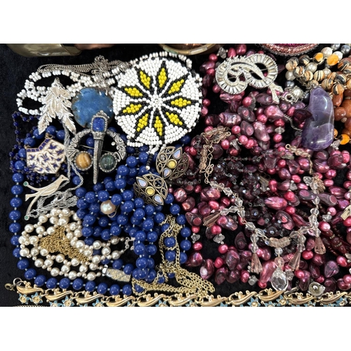 459 - Collection of Costume Jewellery, comprising pearls, beads, chains, brooches, earrings, pendants, bra... 