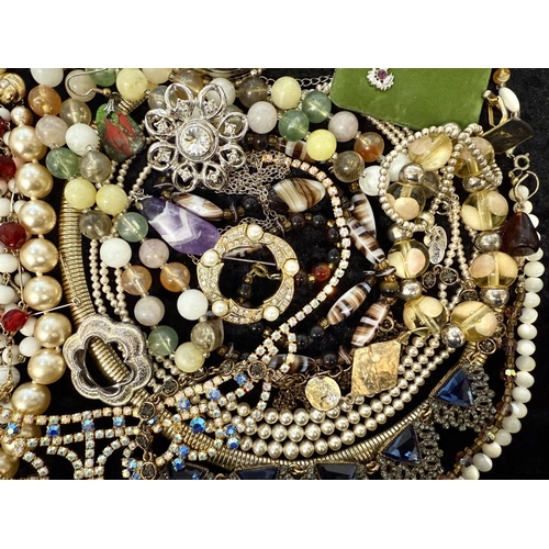 464 - Collection of Costume Jewellery, comprising pearls, beads, chains, brooches, earrings, pendants, bra... 