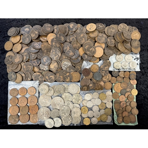 470A - Collection of Coins, including  half crowns, crowns, two shillings, sixpences, three penny pieces, s... 