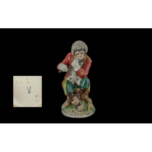 558 - A Fine Collection of Assorted Hand Painted Porcelain 19th Century Monkey Band Figures, Various Facto... 