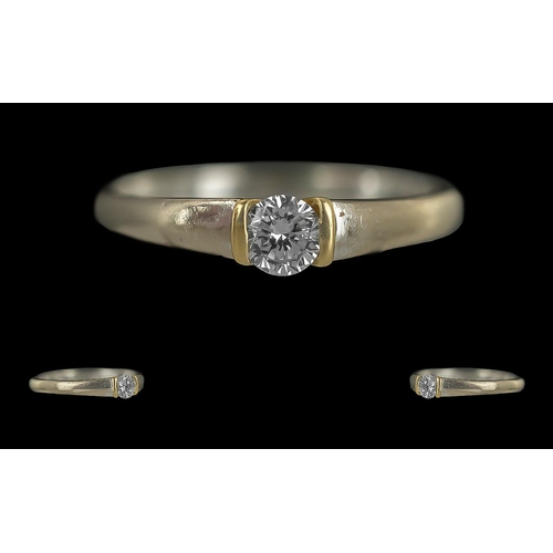 89 - Ladies 18ct Gold Single Stone Diamond Set Ring.  Full hallmark to interior of shank.  The brilliant ... 