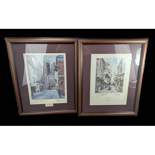 917 - Collection of Three Framed Prints, comprising 'The Shambles' 929/5000, 'Low Petergate' 283/2000, and... 