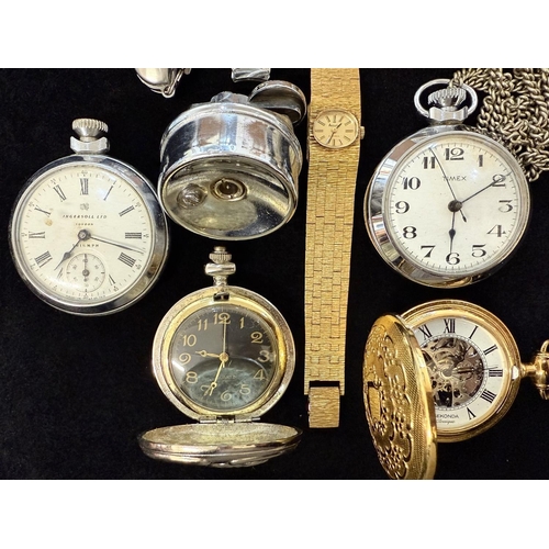 1489 - Collection of Watches, Pocket Watchers, Penknife, Pin Badges, Gold Tone Necklace etc.