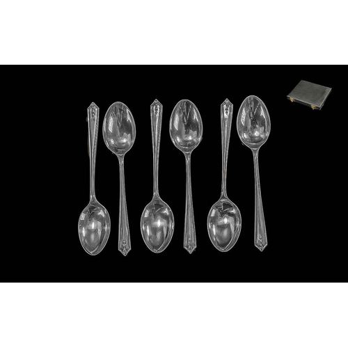 126 - Boxed Set of Six Silver Teaspoons, fully hallmarked.