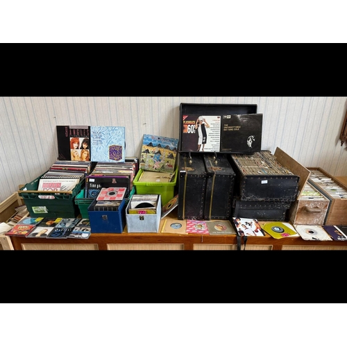 1496 - Large Quantity - Lifetime Collection - Of Records & CDs, to include approx. 1500 singless, 100 LPs, ... 