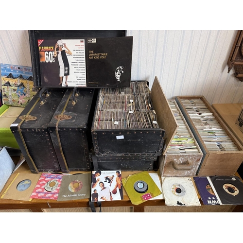 1496 - Large Quantity - Lifetime Collection - Of Records & CDs, to include approx. 1500 singless, 100 LPs, ... 