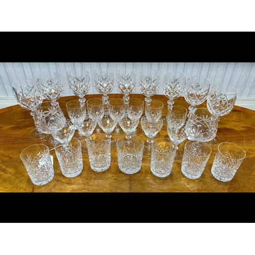 1512 - Collection of Assorted Crystal Glasses, various designs.