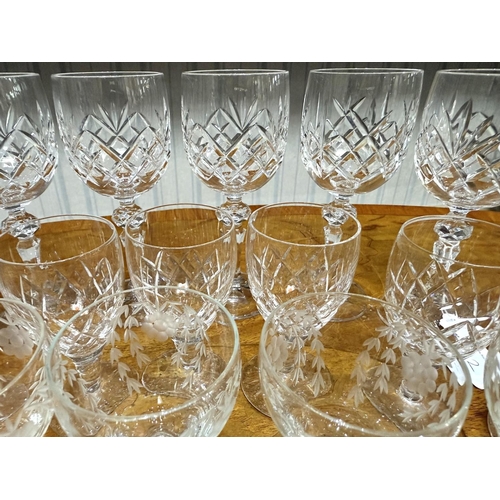 1512 - Collection of Assorted Crystal Glasses, various designs.