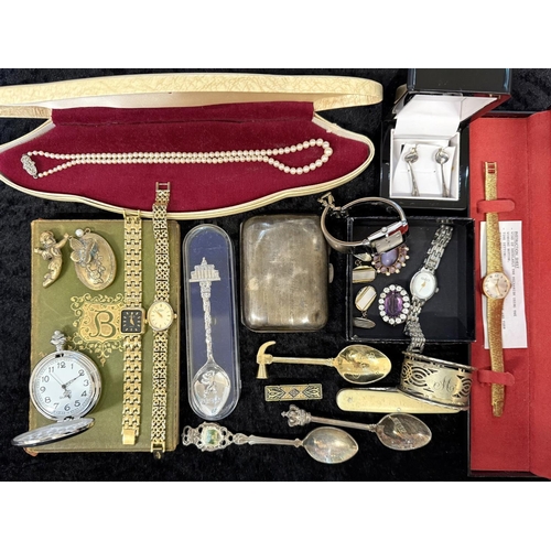 1460 - Bag of Mixed Collectables. Includes Jewellery, Penknife, Watches, Cigarette Case, Book etc.