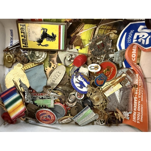 1463 - Collection of Assorted Badges & Lapel Pins, including Ferrari, Buffalo Medal, pin badges, League of ... 