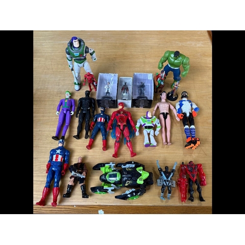 1504 - Two Boxes of Action Figures, Matel, odd Toy Story, The Hulk, etc.  Unboxed.