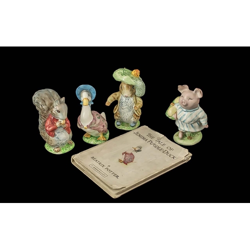 653 - Four Beswick Beatrix Potter Figures, comprising Jemima Puddleduck, Benjamin Bunny, Little Pig Robins... 