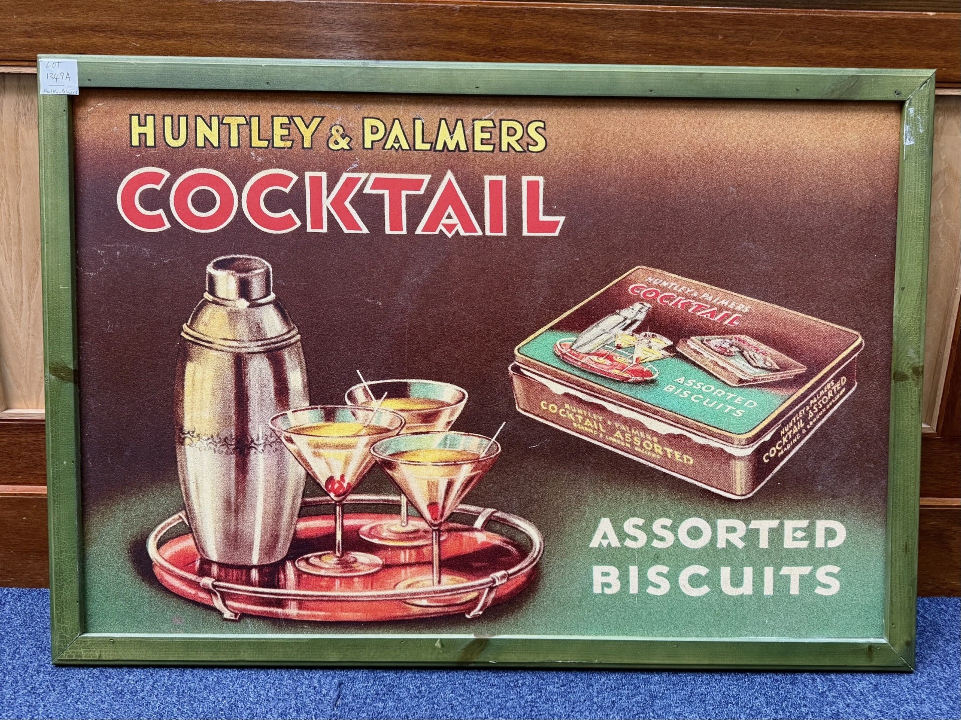 A Large Wood Framed Decorative Advert Poster for the famous Huntley and ...