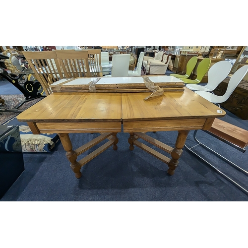 1031 - Extending Dining Table with two extra leaves, cross section supports.