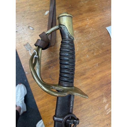 1303 - American Civil War, Rare Heavy Cavalry Sword And Scabbard, marked For J Ames mfg co Chicopee, Also M... 