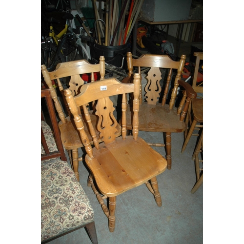 119 - 3 pine chairs