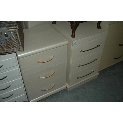 136 - 2 bedside chests