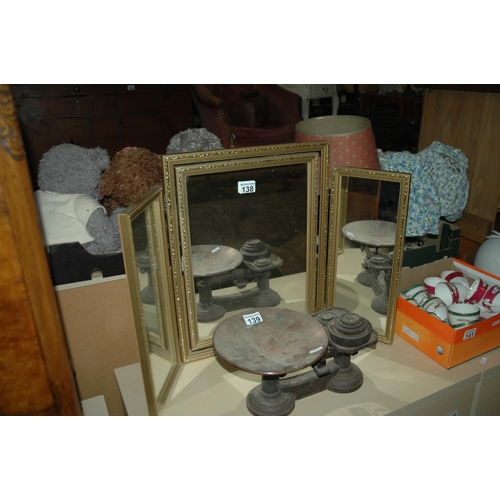 138 - Trifold dressing table mirror