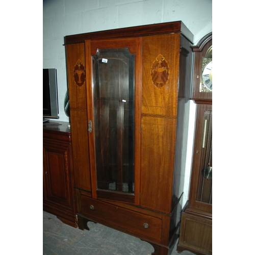 156 - Mahogany mirrored wardrobe