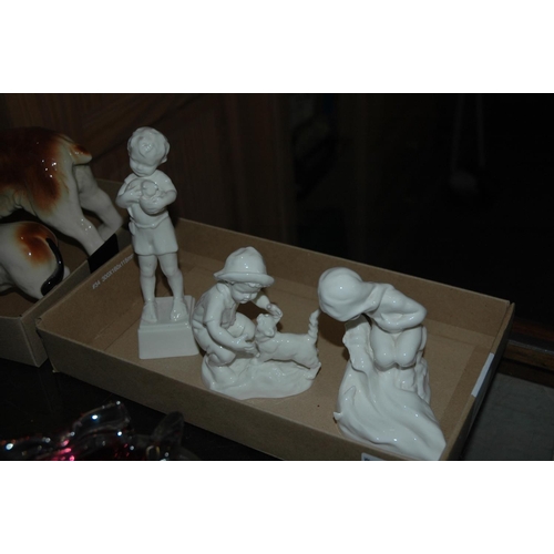 352 - 3 white porcelain figures