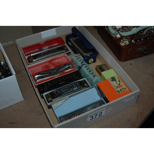 372 - Tray of vintage Hohner harmonicas