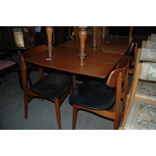 115 - Teak dropleaf table & 4 chairs