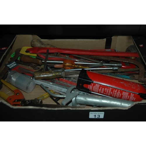 13 - Box of assorted tools
