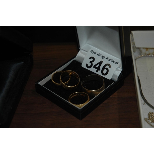 346 - 4 gold wedding rings