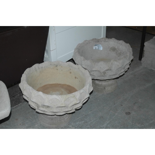 65 - Pair of concrete planters