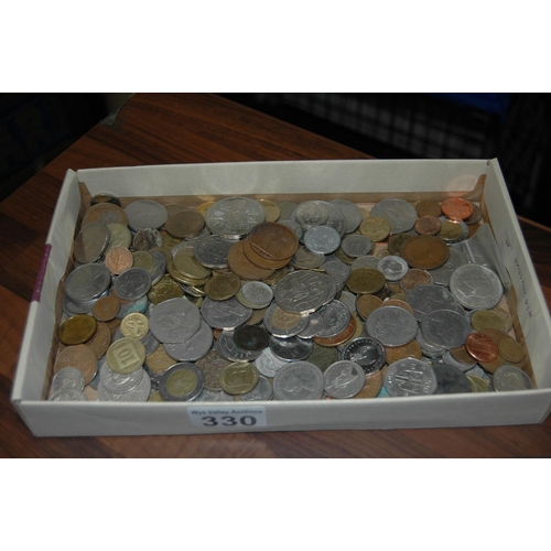 330 - Tray of coins