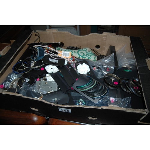 302 - Box of costume jewellery