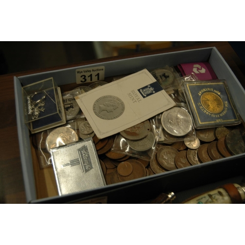 311 - Tray of vintage coins