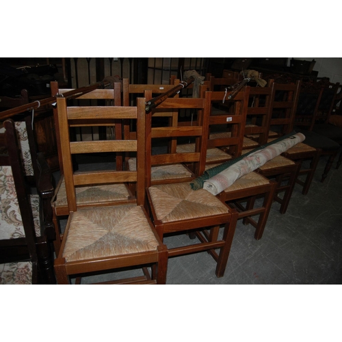 88 - 10 oak chairs