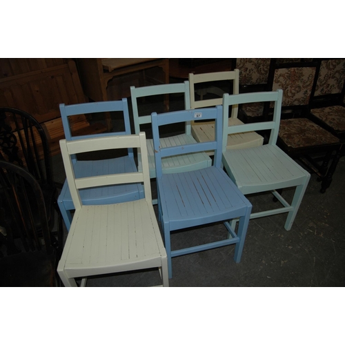 97 - 6 painted chairs