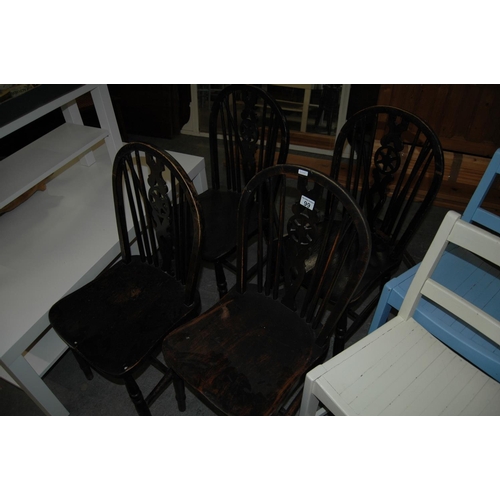 99 - Set of 4 wheelback chairs