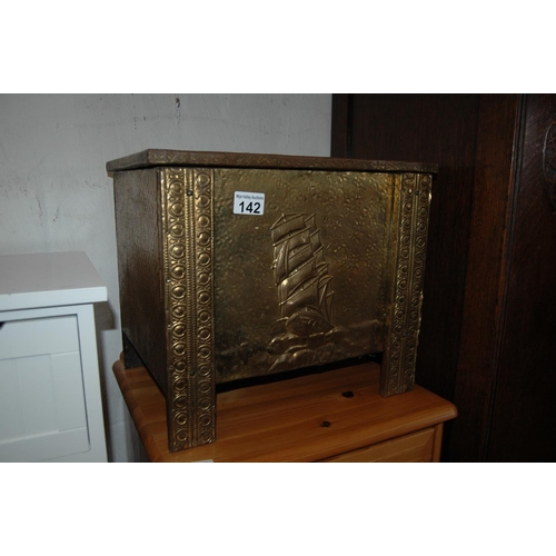 142 - Brass coalbox