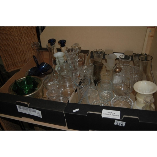 216 - 2 boxes of glassware