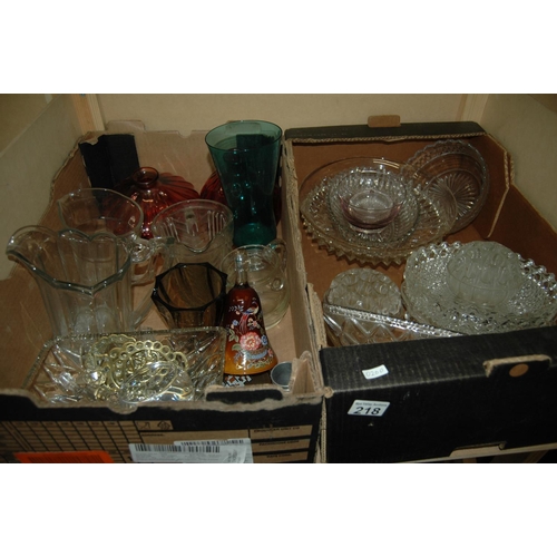 218 - 2 boxes of glassware